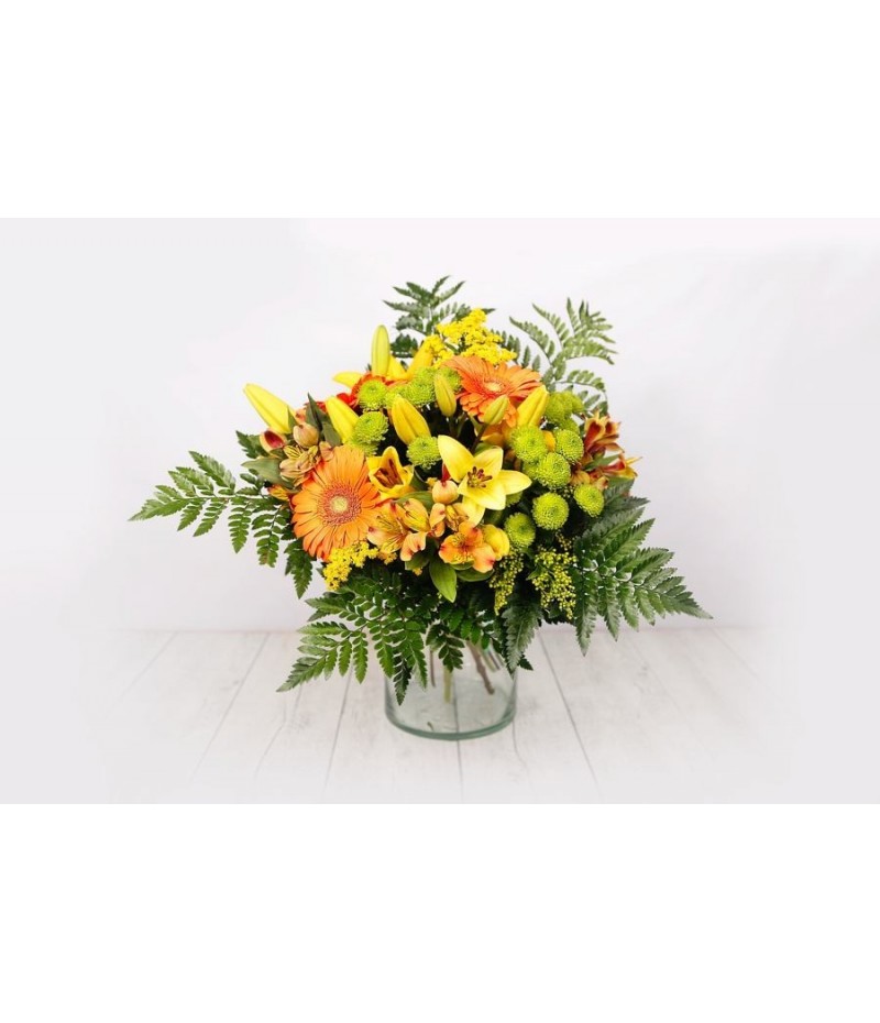 (R108) Bouquet with mixed oranges and yellows