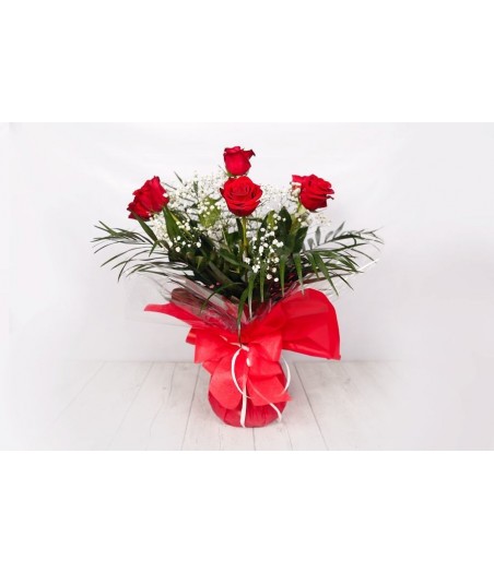 Bouquet of 6 red roses